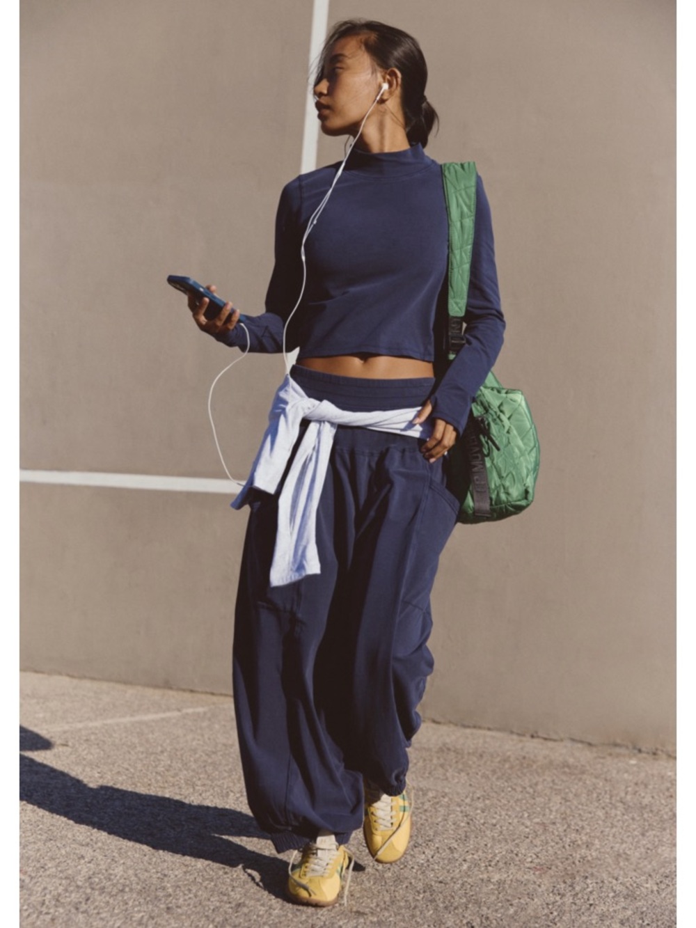 FP Movement SET Up In The Air Midnight Navy Blue Top & Harem Pants NWT